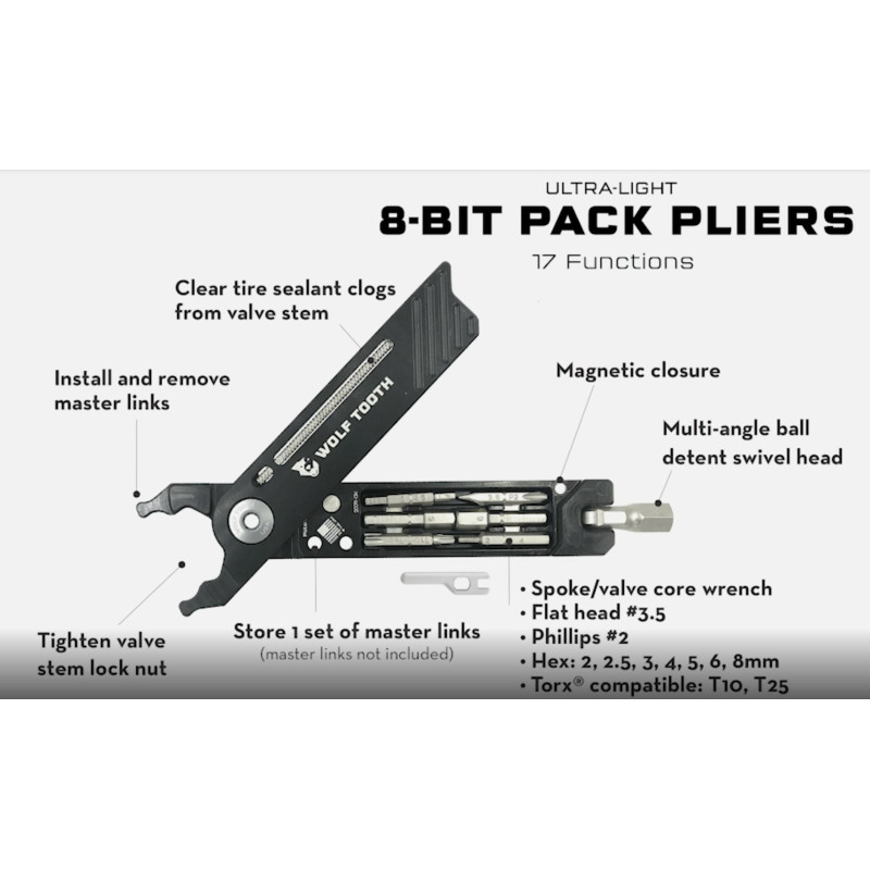 Wolf Tooth 8-Bit Pliers Black Bolt
