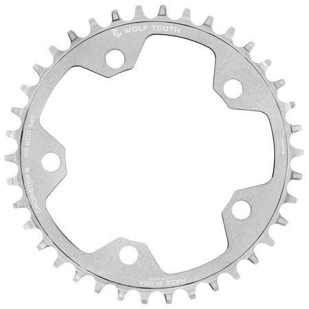 Wolf Tooth 110 BCD 5 Bolt Chainring Drop-Stop B Raw Silver